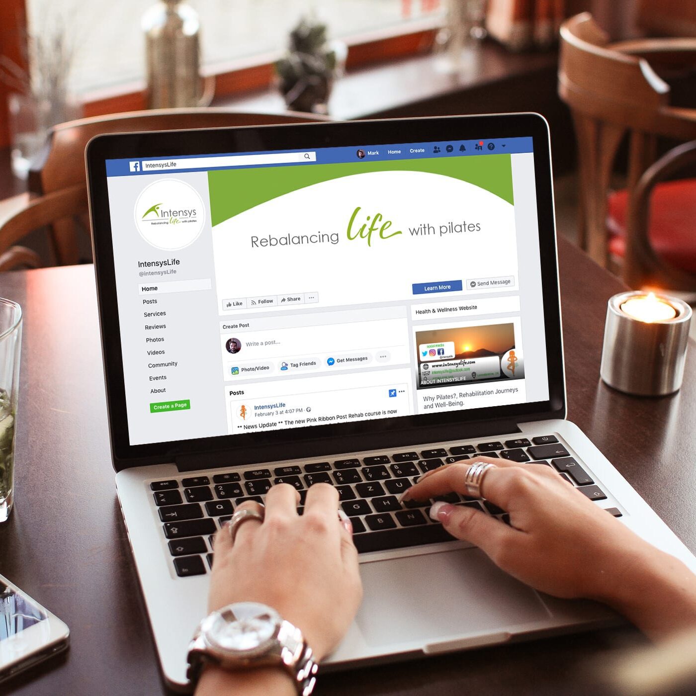Design of logo and Facebook header for Intensys Life