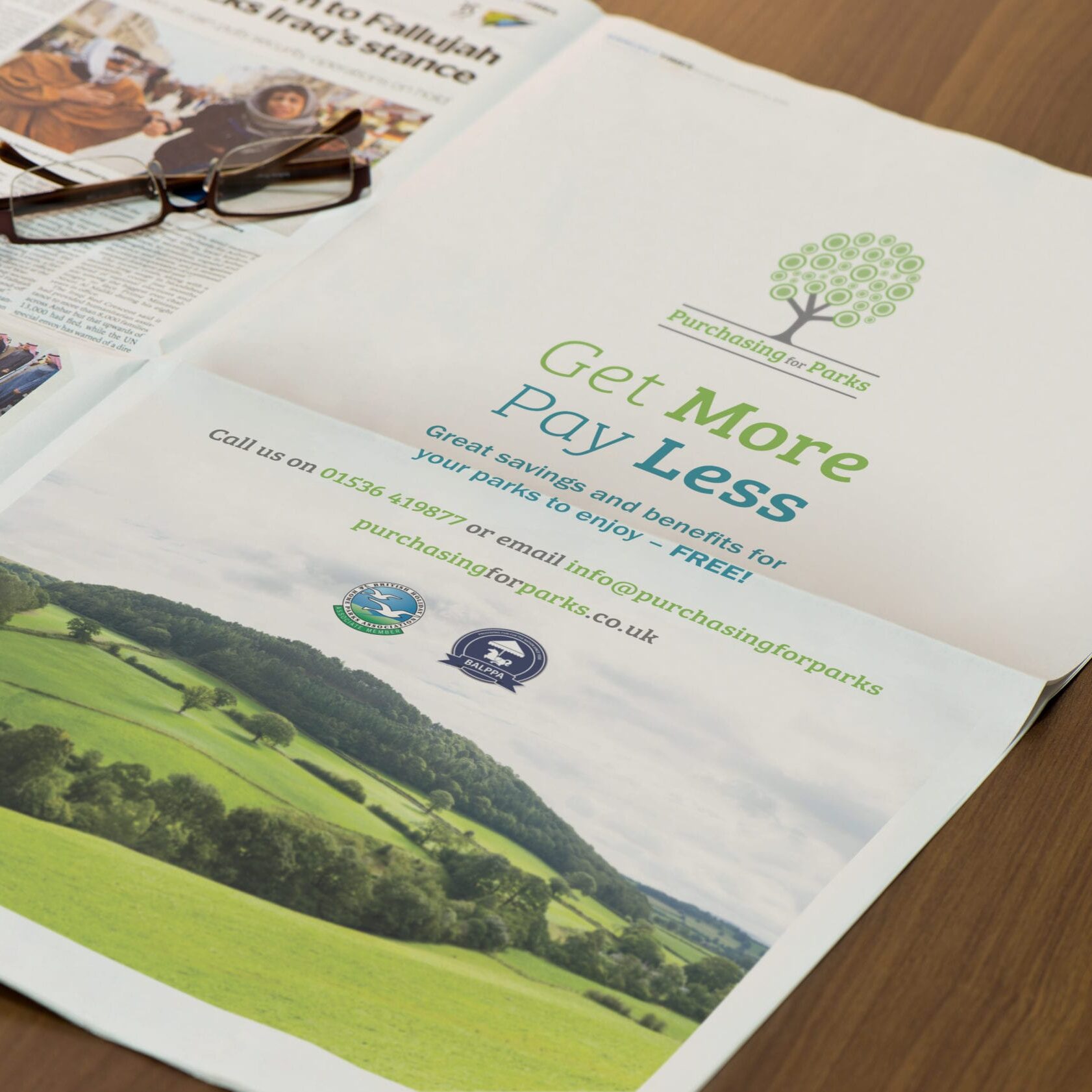 Tradeshow advert design for Purchasing for Parks