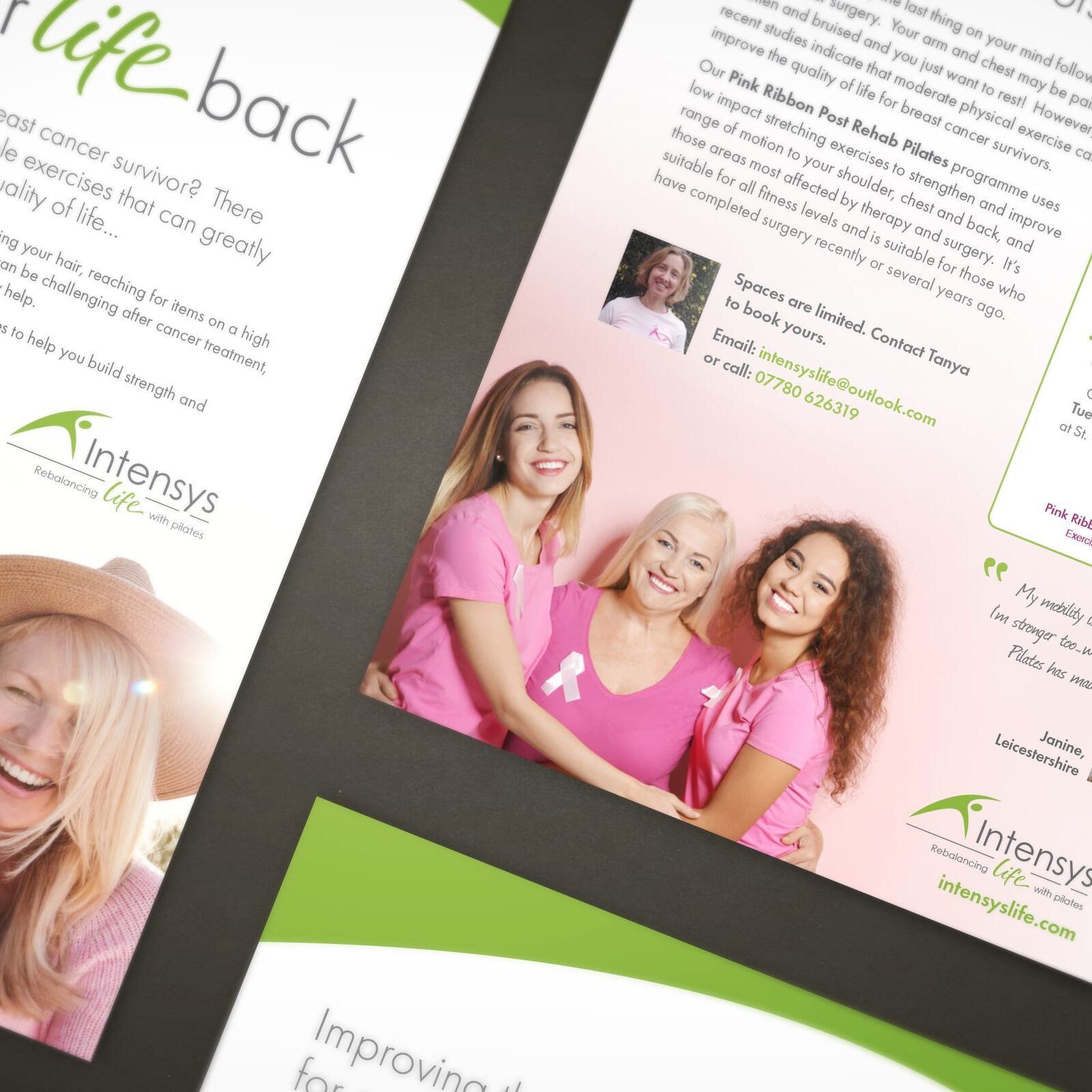 Design of a Pilates leaflet for cancer survivors for Intensys Life