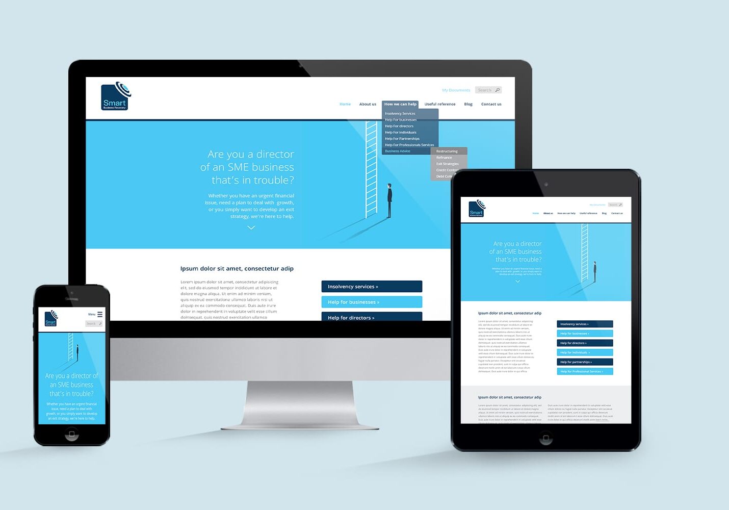 Website design for Smart Business Recovery